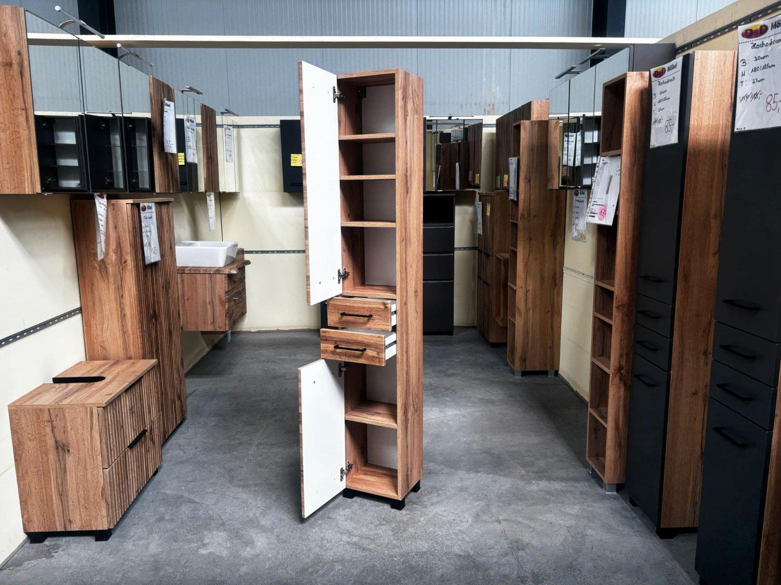 Hochschrank Badmöbel Wotaneiche 30x27x180 cm - Bild 2