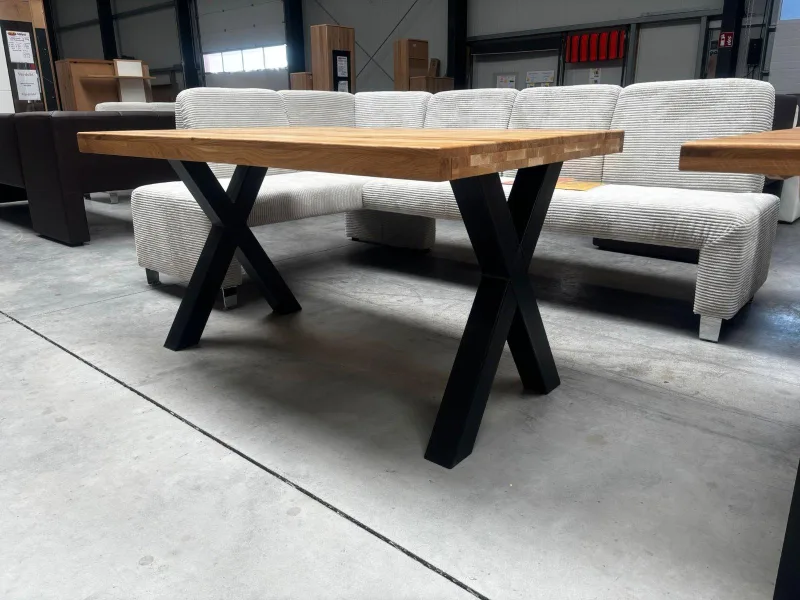 Esstisch Eiche massiv 140x90 cm X-Gestell - Bild 2