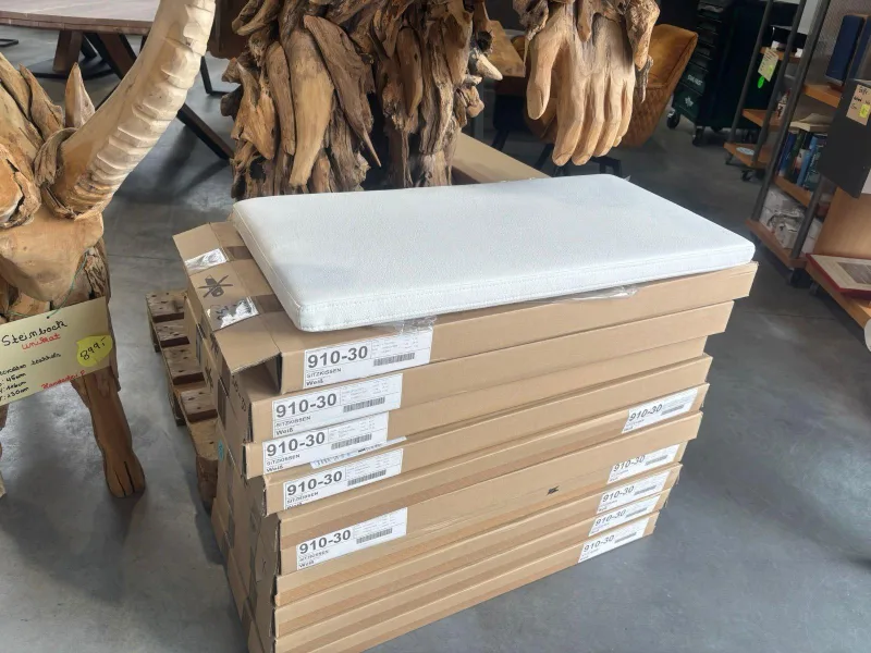 Sitzkissen Kunstleder weiß 80x38x4 cm