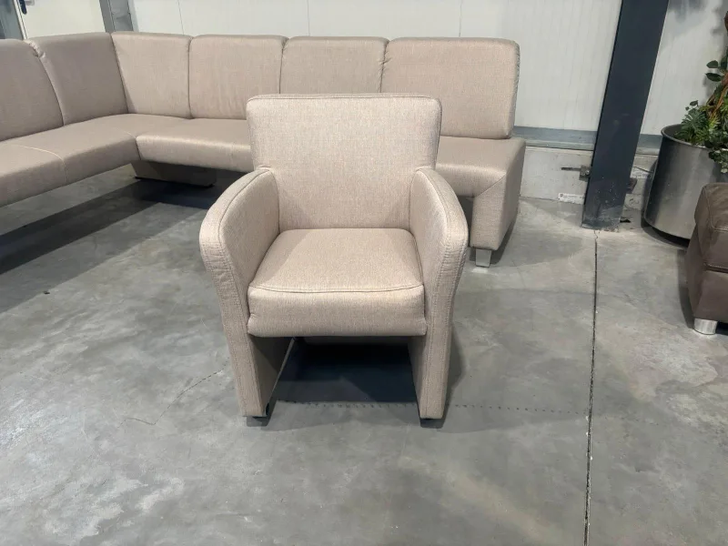 Eckbank Beige Strukturstoff 264x197 cm + 3 Sessel - Bild 10