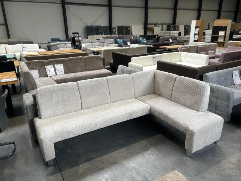 Eckbank Cord beige 244x157x91 cm